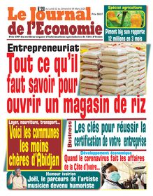 Journal de l’Economie n°558 - Du Lundi 02 au Dimanche 08 Mars 2020