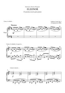 Partition complète, Eleonor, A dark poem for piano, Casal, Federico Alberto