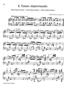 Partition complète, 5 Piano pièces, Op.26, Kuula, Toivo