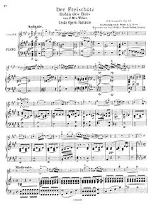 Partition Piano et violon Score, Fantaisie sur des motifs de l opéra  Der Freischütz , Op.97