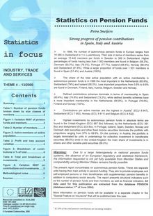 Statistics in focus. Industry, trade and services No 13/2000. Statistics on pension funds