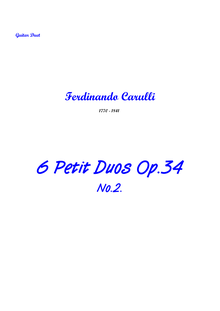 Partition Duo No.2 en G, 6 Petit Duos, Op.34, Carulli, Ferdinando