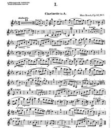 Partition clarinette , partie, 8 pièces pour clarinette, viole de gambe et Piano