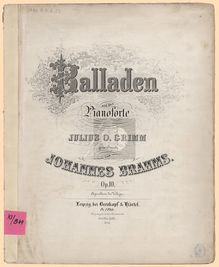 Partition complète (color), Ballades, Balladen, Brahms, Johannes