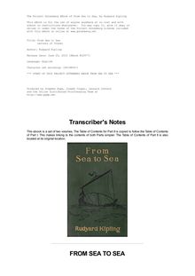 From Sea to Sea - Letters of Travel