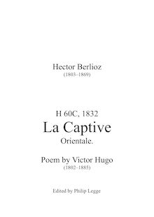 Partition Version C (voix, violoncelle, piano), La Captive, Orientale