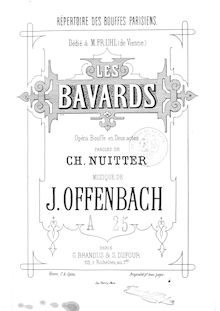 Partition , partie 1, Les bavards, Offenbach, Jacques