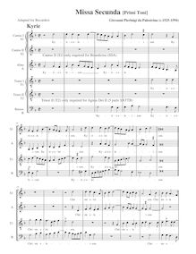 Partition complète (SSATTB), Missa - Primi Toni, G minor