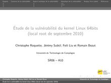 Étude de la vulnérabilité du kernel Linux 64bits  (local root de  septembre 2010)