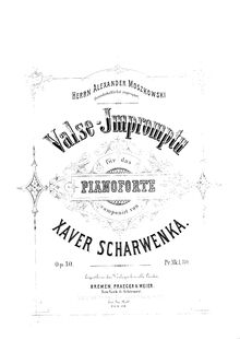 Partition complète, Valse-Impromptu, Op.30, Scharwenka, Xaver