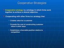 Cooperative strategies