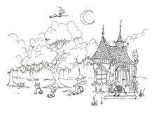 halloween trick or treating coloring page of an alligator witch ...
