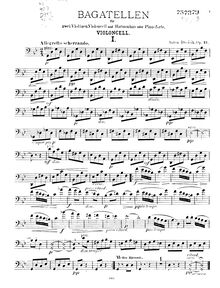 Partition de violoncelle, Bagatelles, Op.47, Dvořák, Antonín