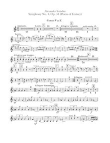 Partition cor 5, 6, 7, 8 (en F), Symphony No.4, Op.54, Poème de l Extase