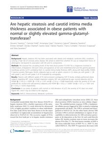 Are hepatic steatosis and carotid intima media thickness associated in obese patients with normal or slightly elevated gamma-glutamyl-transferase?