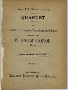 Partition couverture couleur, quatuor, Nr. 4, für Cornett, Trompete, Tenorhorn und Tuba, op. 37
