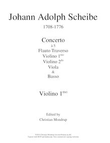 Partition violons I, 2 flûte concerts, Scheibe, Johann Adolph