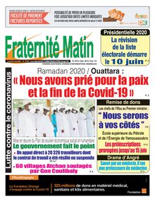 Fraternité Matin n°16627 - Du Lundi 25 mai 2020