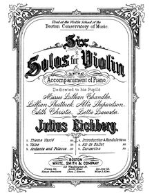 Partition de violon, 6 Solos pour violon et Piano, Eichberg, Julius par Julius Eichberg