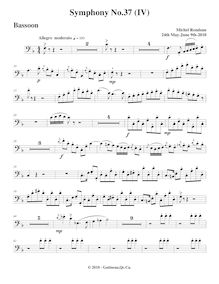 Partition basson, Symphony No.37, D major, Rondeau, Michel par Michel Rondeau