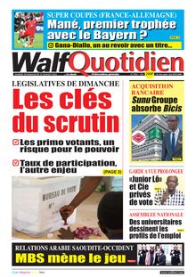 Walf Quotidien n°9103 - Du SAMEDI 30 DIMANCHE 31 JUILLET 2022