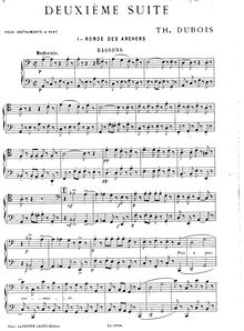 Partition bassons,  No.2 pour vent Instruments, 2e Suite pour instruments à vent