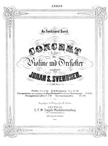 Partition de violon, violon Concerto en A, Op.6, Svendsen, Johan