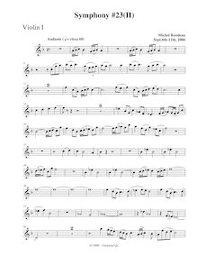 Partition violons I, Symphony No.23, F major, Rondeau, Michel par Michel Rondeau