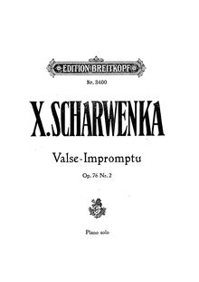 Partition complète, Valse-Impromptu, Op.76, No.2, Scharwenka, Xaver
