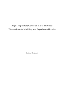 High temperature corrosion in gas turbines: thermodynamic modelling and experimental results [Elektronische Ressource] / vorgelegt von Bettina Maria Elisabeth Bordenet, geb. Waschbüsch