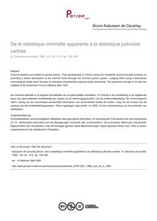 De la statistique criminelle apparente à la statistique judiciaire cachée - article ; n°2 ; vol.22, pg 155-180