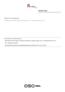 Sport et violence - article ; n°6 ; vol.2, pg 2-21