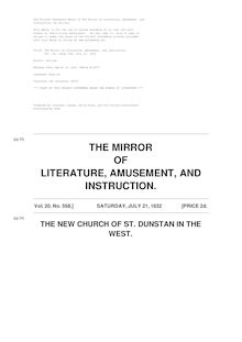 The Mirror of Literature, Amusement, and Instruction - Volume 20, No. 558, July 21, 1832