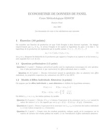 ECONOMETRIE DE DONNEES DE PANEL Cours Méthodologique EDOCIF