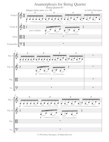 Partition complète, corde quatuor No.3, Anamorphosis for String Quartet