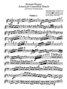 Partition violons I, Großer Festmarsch, WWV 110, Wagner, Richard