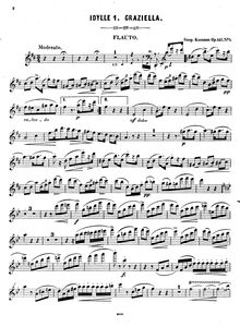 Partition No.1 Graziella - flûte , partie, 2 Idylles, Kummer, Kaspar