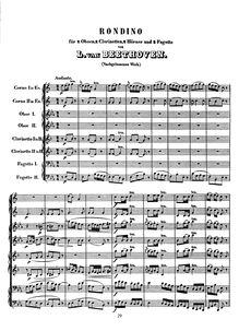 Partition complète, Rondino pour vent Octet, E♭ major, Beethoven, Ludwig van par Ludwig van Beethoven
