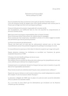 Déclaration de François Fillon