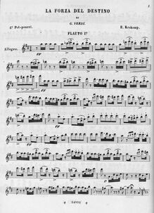 Partition flûte 1, 2 Pot-Pourris on  La forza del Destino , Krakamp, Emmanuele