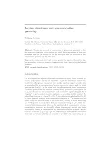 Jordan structures and non associative geometry