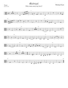 Partition ténor viole de gambe 2, alto clef, madrigaux, East, Michael par Michael East