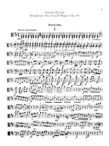 Partition altos, Symphony No.6, Symfonie č.6, D major, Dvořák, Antonín