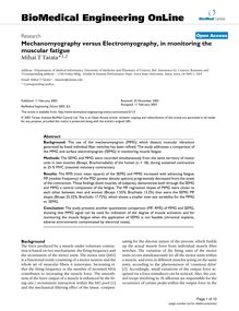 Mechanomyography versus Electromyography, in monitoring the muscular fatigue