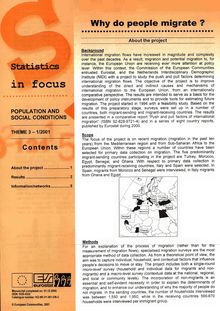 1/01 STATISTIQUES EN BREF - POPULATION ET CONDITIONS SOCIALES
