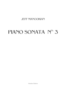 Partition complète, Piano Sonata No. 3, Manookian, Jeff