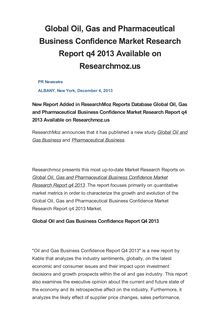 Global Oil, Gas and Pharmaceutical Business Confidence Market Research Report q4 2013 Available on Researchmoz.us