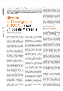 Histoire de l immigration en PACA : le cas unique de Marseille
