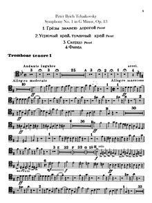 Partition Trombone 1, 2, 3, Tuba, Symphony No.1, Зимние грезы (Zimnie grezy) = Winter Daydreams, Winter Dreams