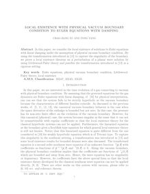 LOCAL EXISTENCE WITH PHYSICAL VACUUM BOUNDARY CONDITION TO EULER EQUATIONS WITH DAMPING